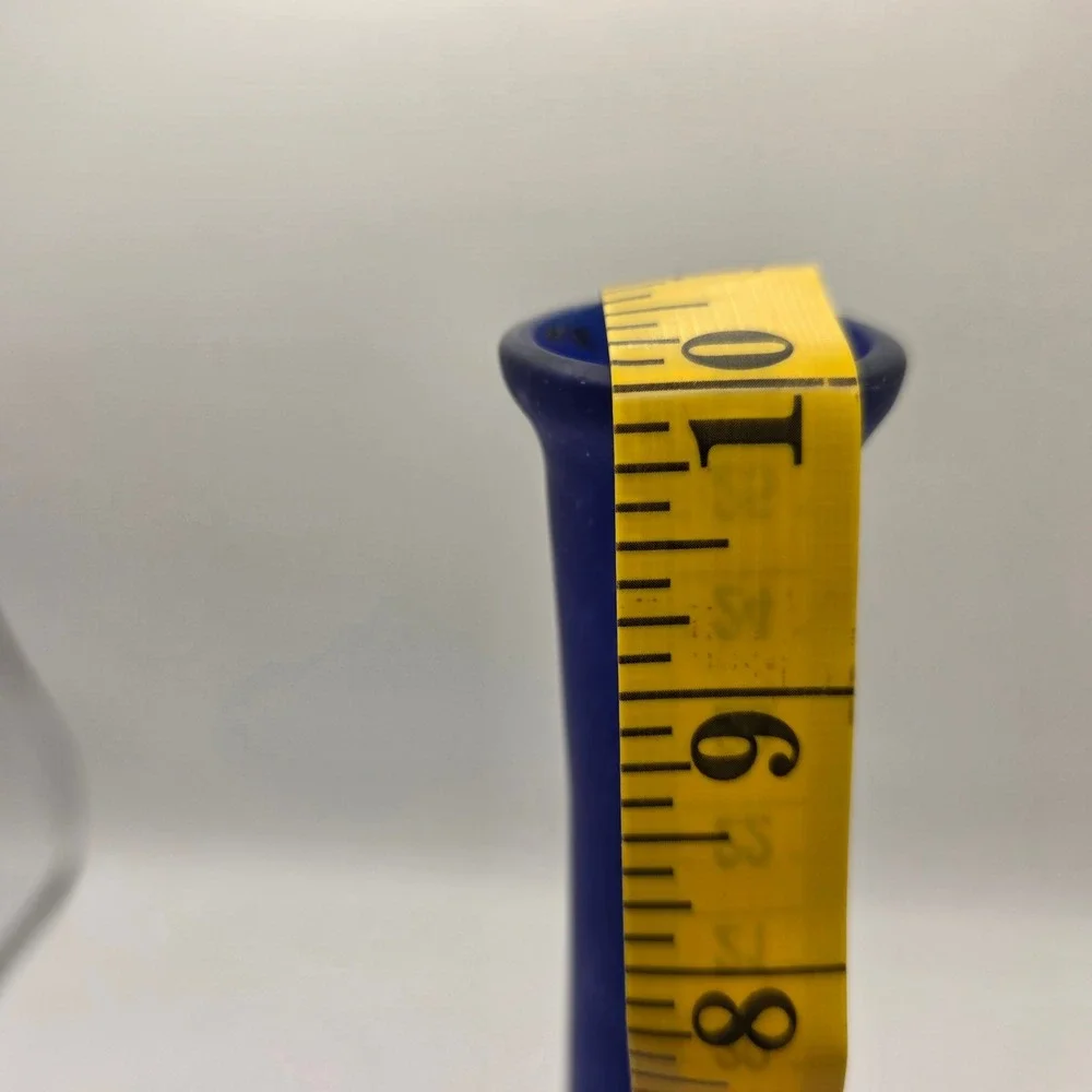 Cobre Inc Cobalt Blue Frosted Recycled Glass Bud Vase Made in Mexico 10 Inch